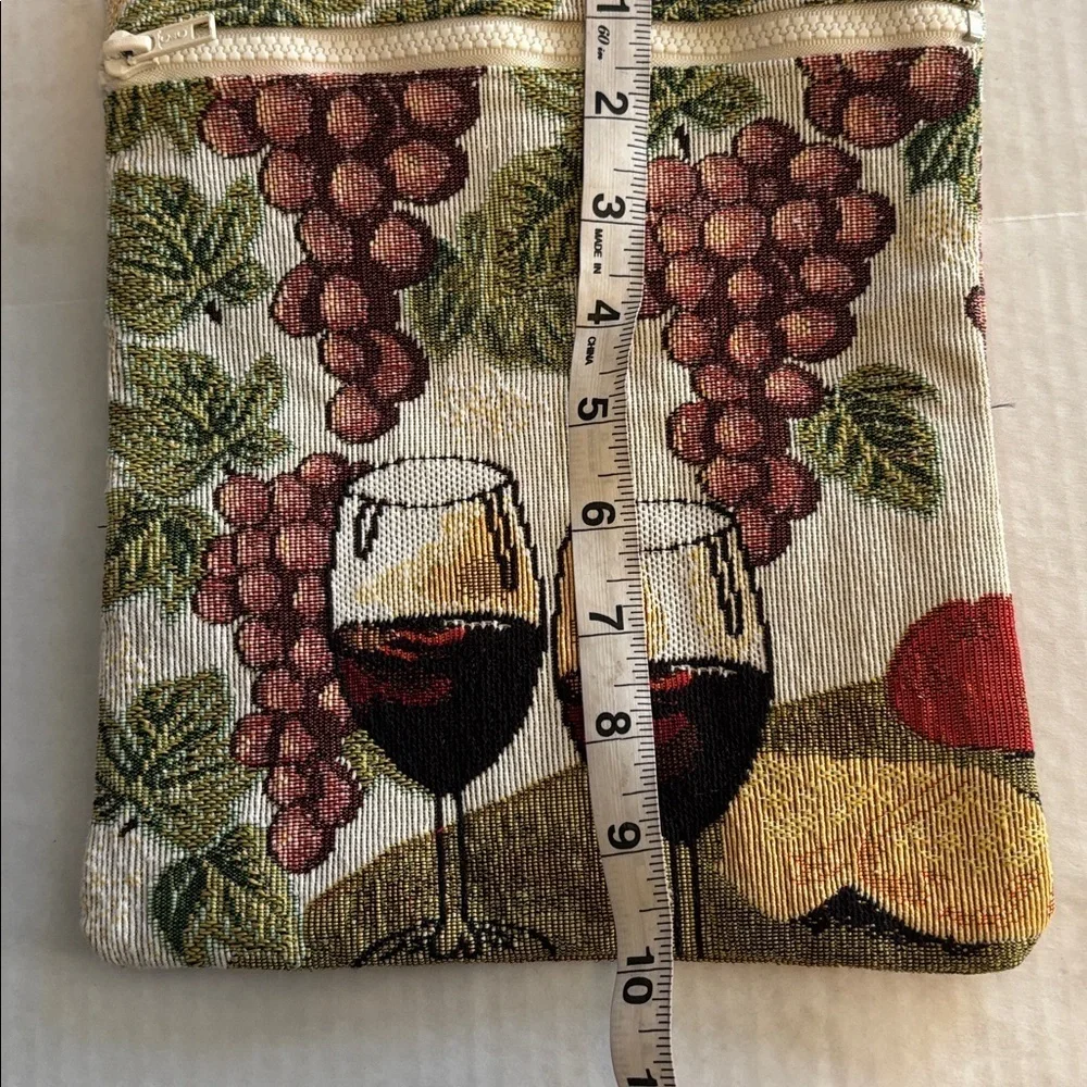 MULTICOLORED WINE THEME CROSSBODY BAG ELEGANT EMBROIDERED UNIQUE AND FABULOUS